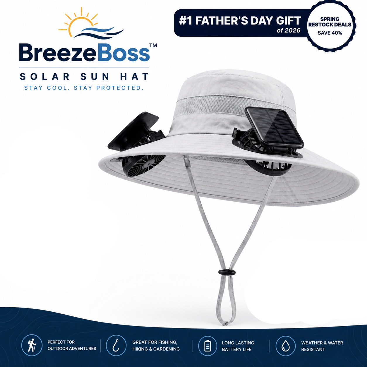 BreezeBoss™ - Solar Sun Hat