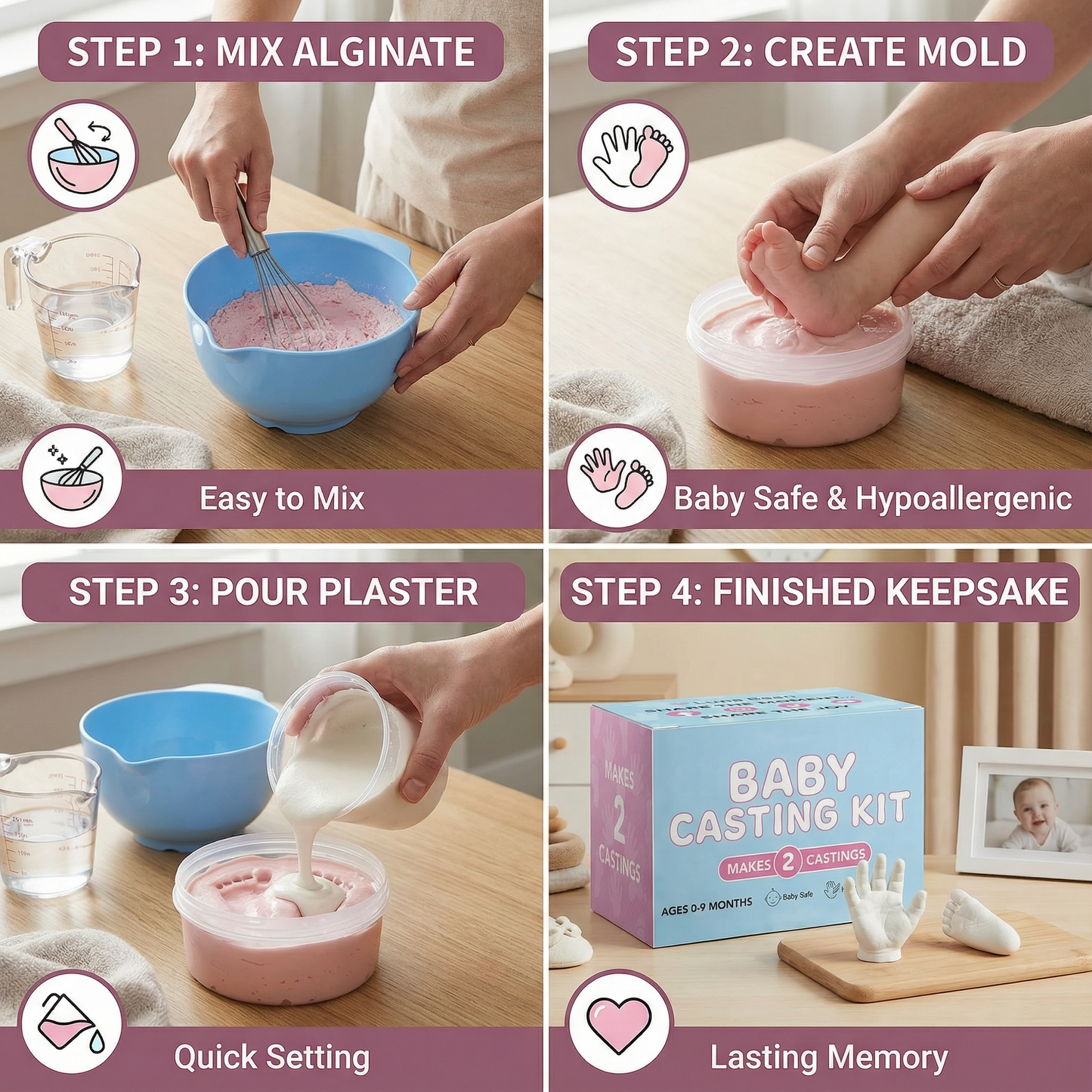 TinyTreasures™ - Baby Hand & Footprint Keepsake Kit