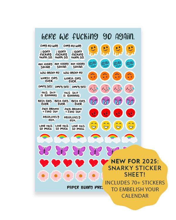 2025 Here We F**king Go Again Calendar