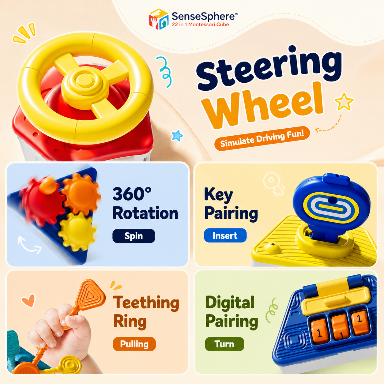 SenseSphere™ - 22 in 1 Montessori Cube