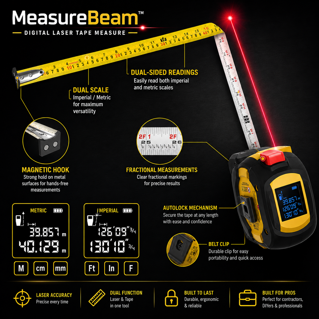 MeasureBeam™ - Digital Laser Tape Measure