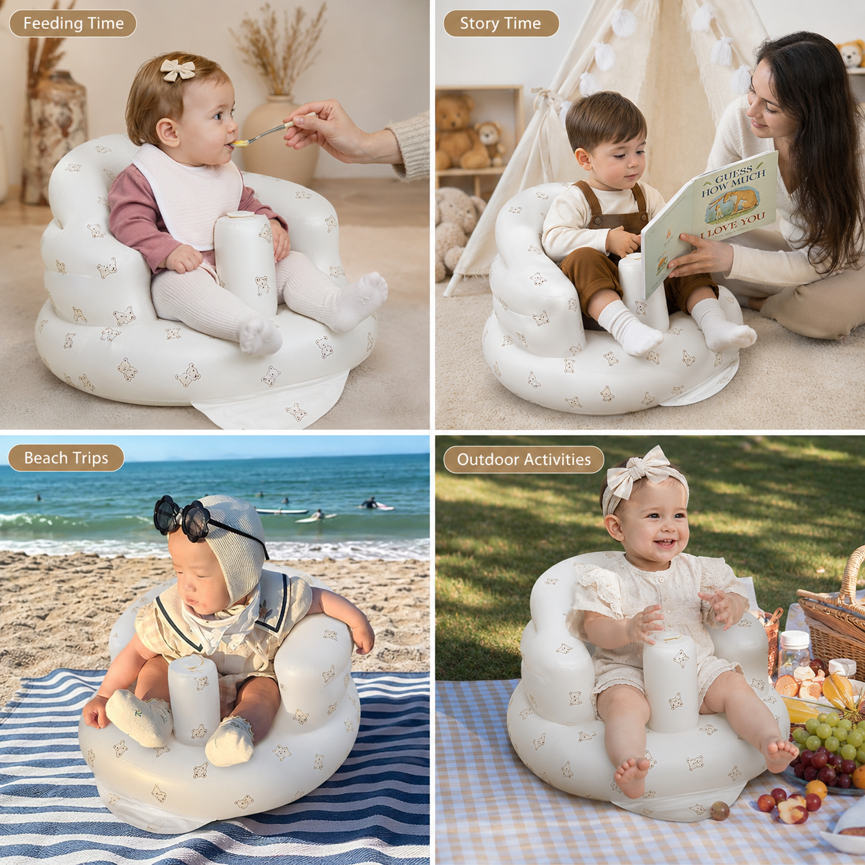TravelTots™️ - Inflatable Baby Seat with built in air pump