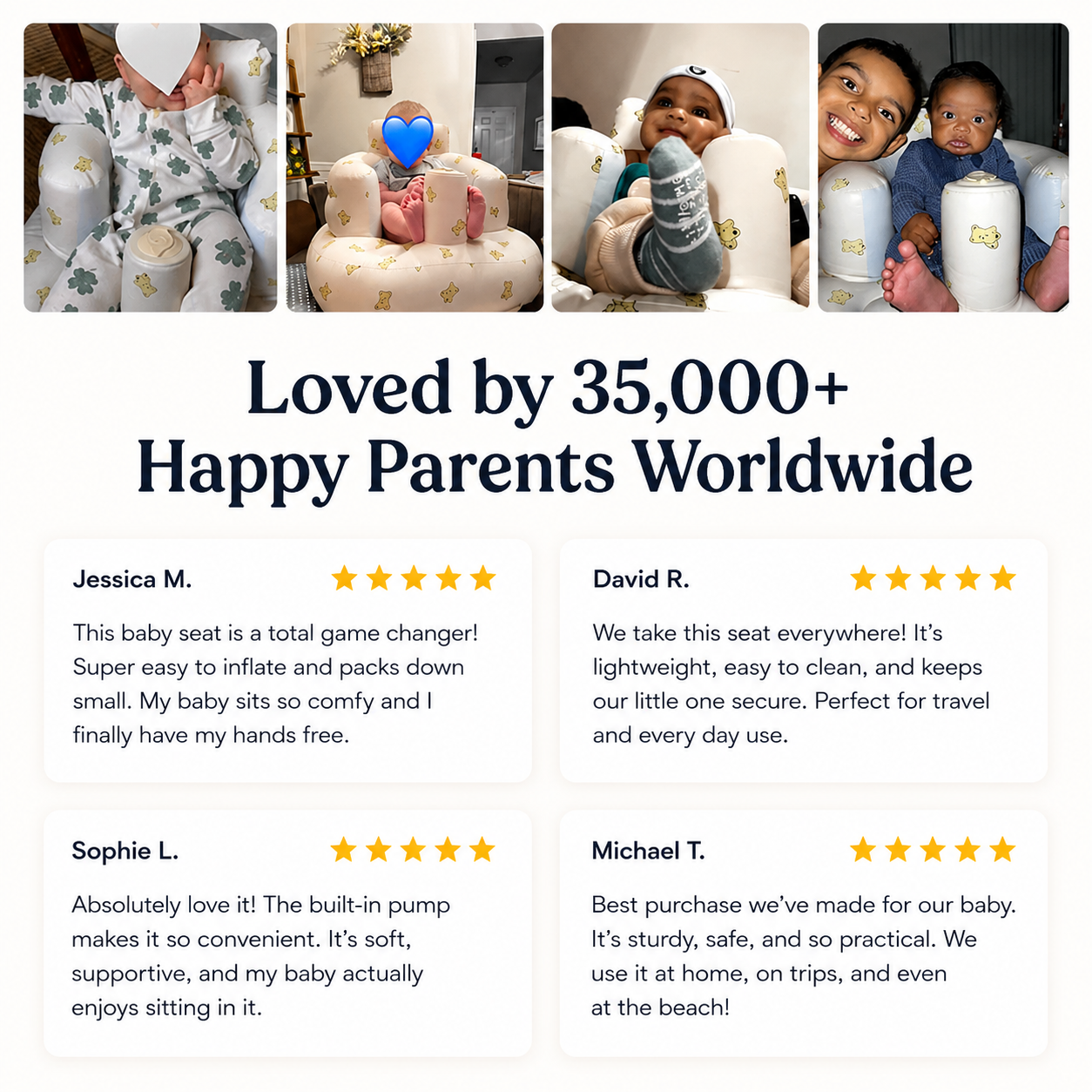 TravelTots™️ - Inflatable Baby Seat with built in air pump
