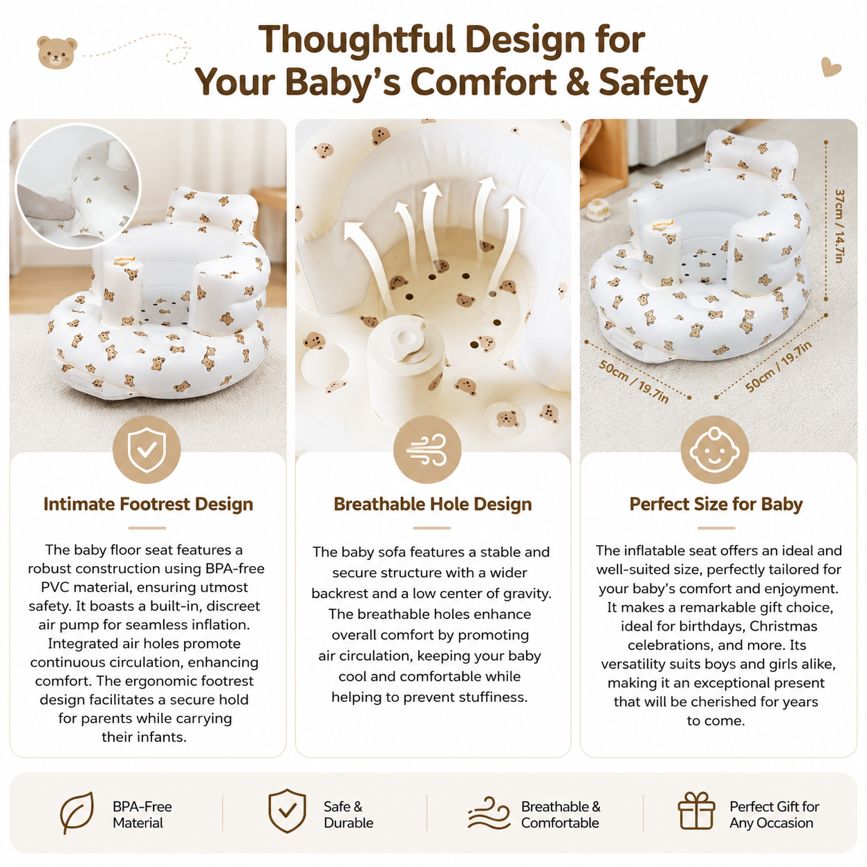 TravelTots™️ - Inflatable Baby Seat with built in air pump