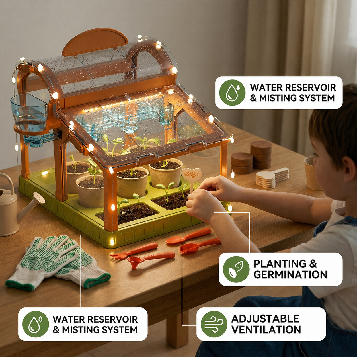 GlowGrow Garden™ - Kids Indoor Plant Kit