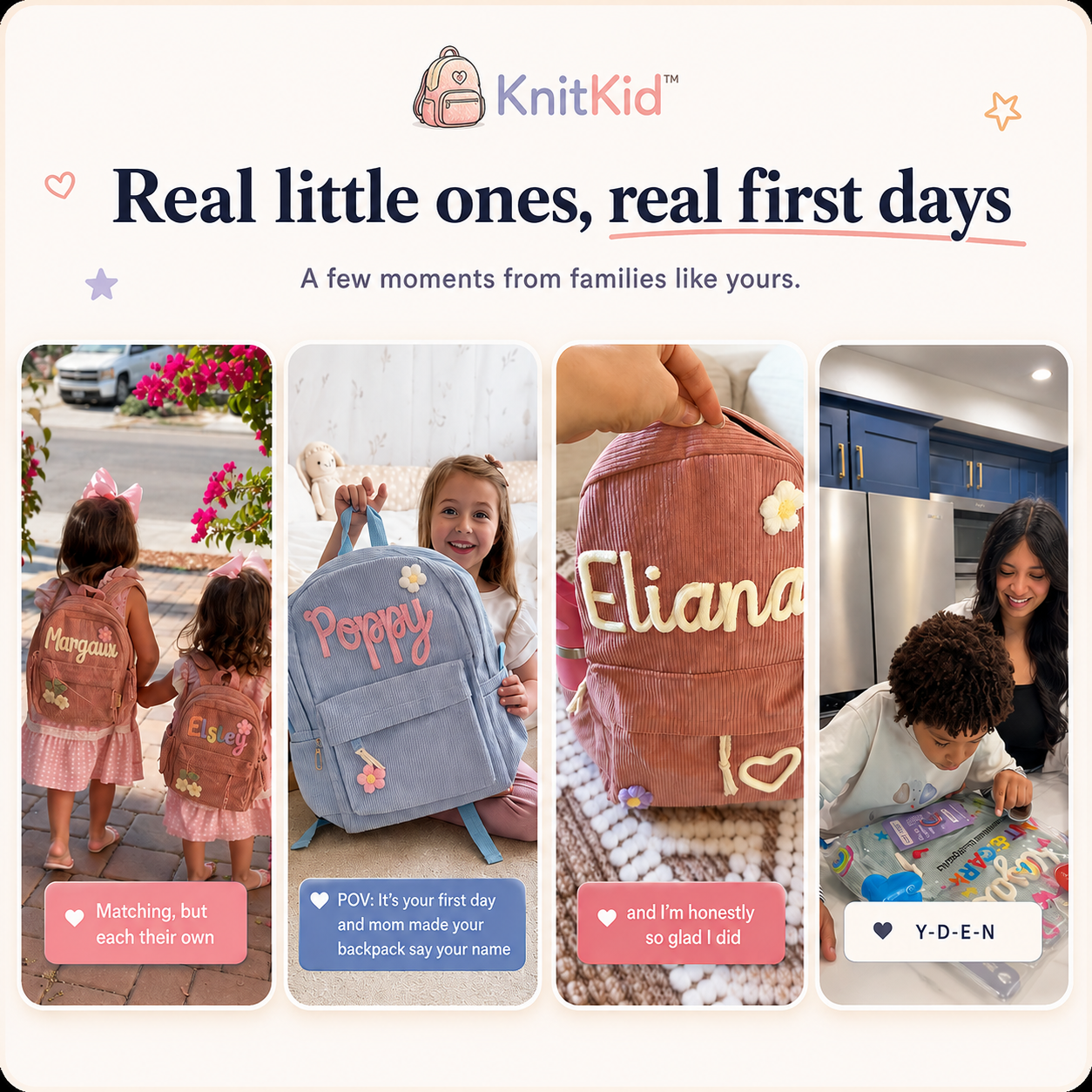 KnitKid™ - Personalized Knitted Backpack