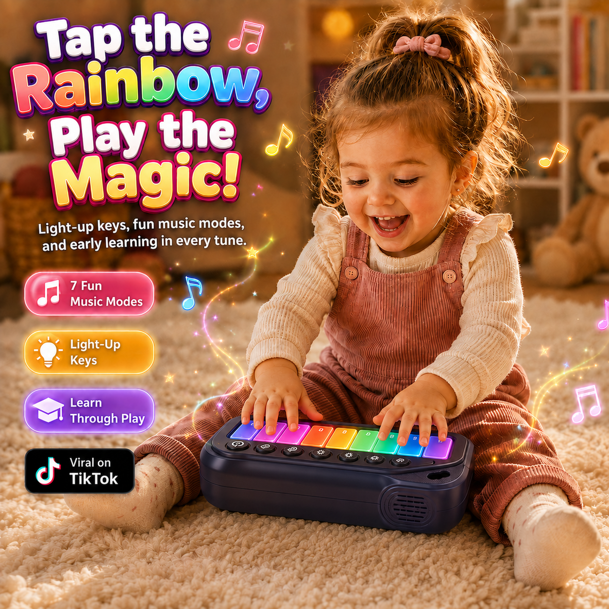 PianoPop™- Kids Educational Rainbow Piano