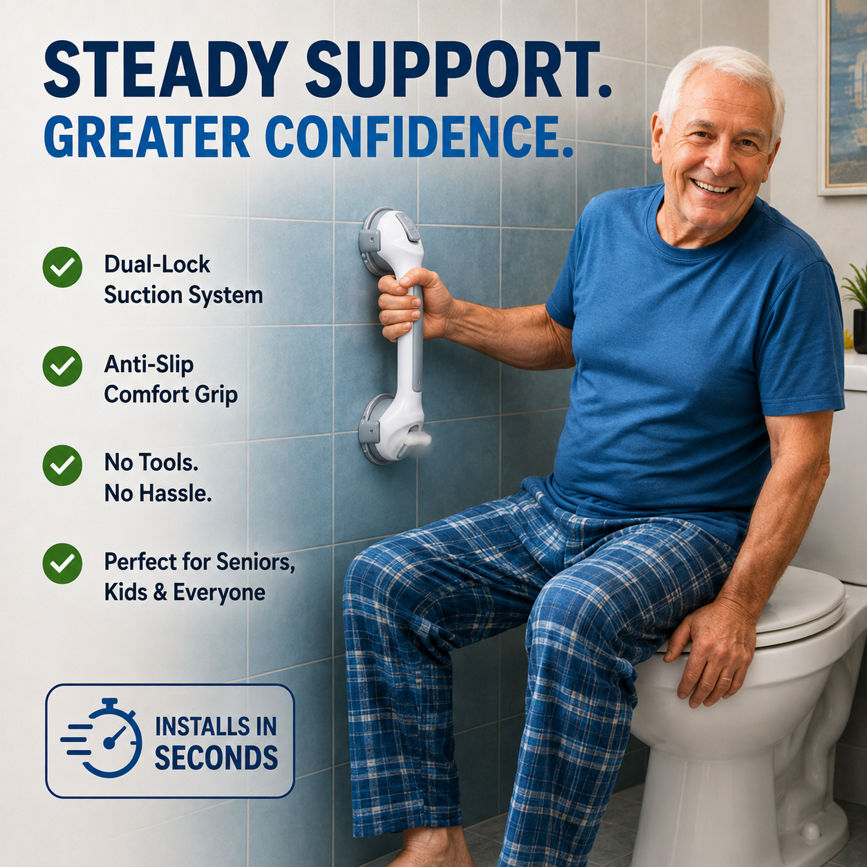 PowerGrip™️ - Shower Grab Bar