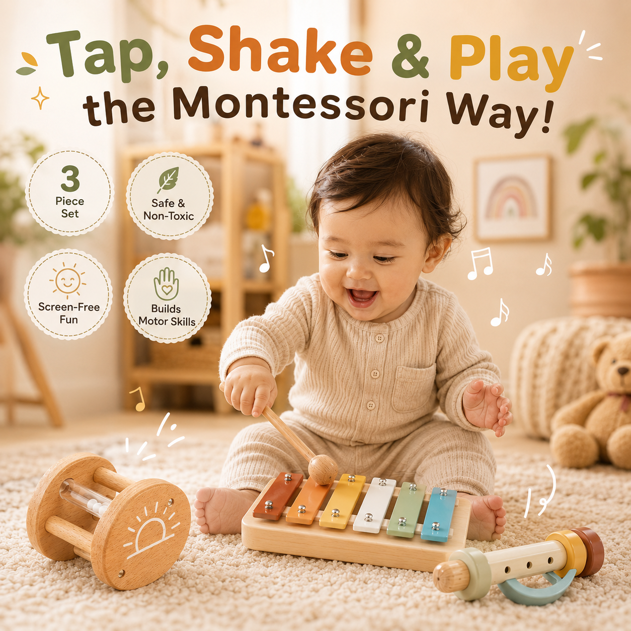 CraftedSounds™ - Baby Montessori Musical Instruments