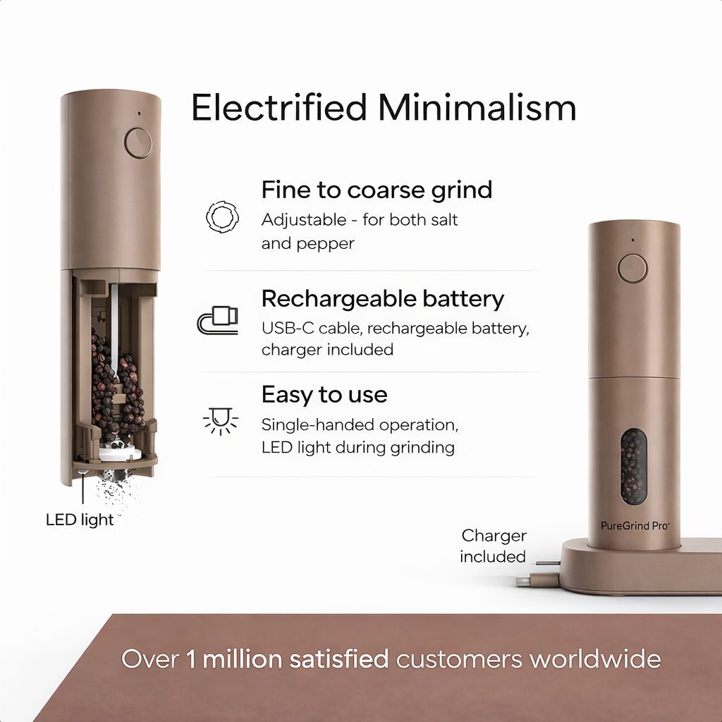 PureGrind Pro™ - Electric Salt & Pepper Grinder