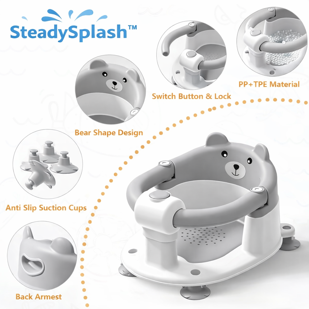 SteadySplash™ - Baby Bath Seat