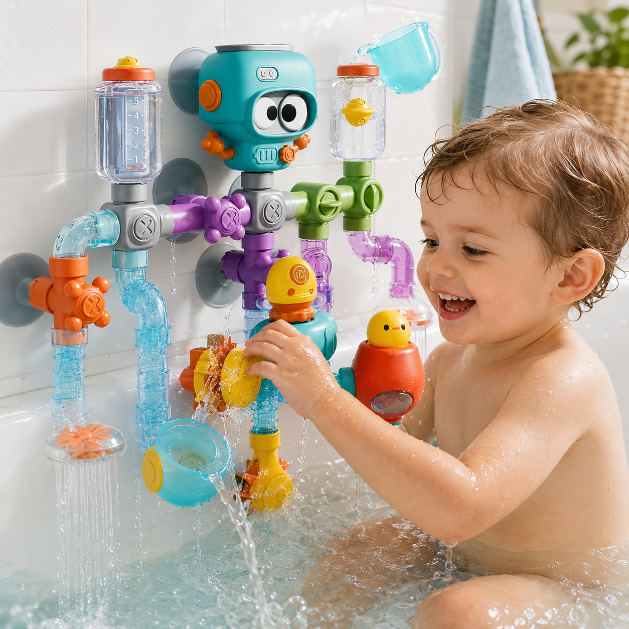 SplashBot™ - Kids Water Pipe Building Kit