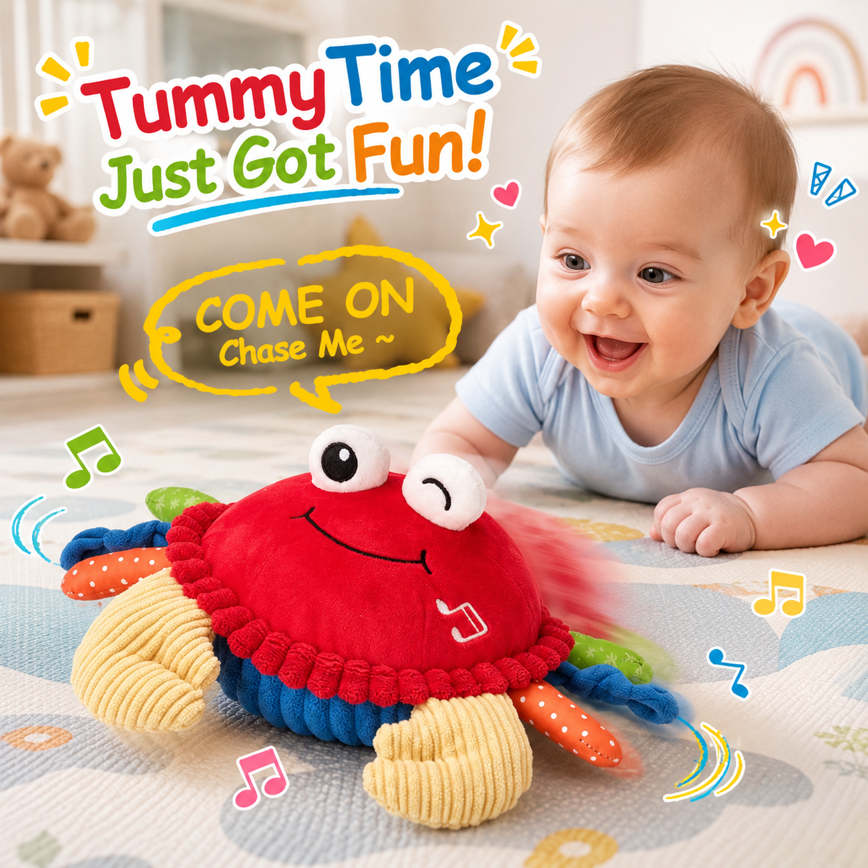 WiggleJiggle™ — Tummy Time Musical Crabby