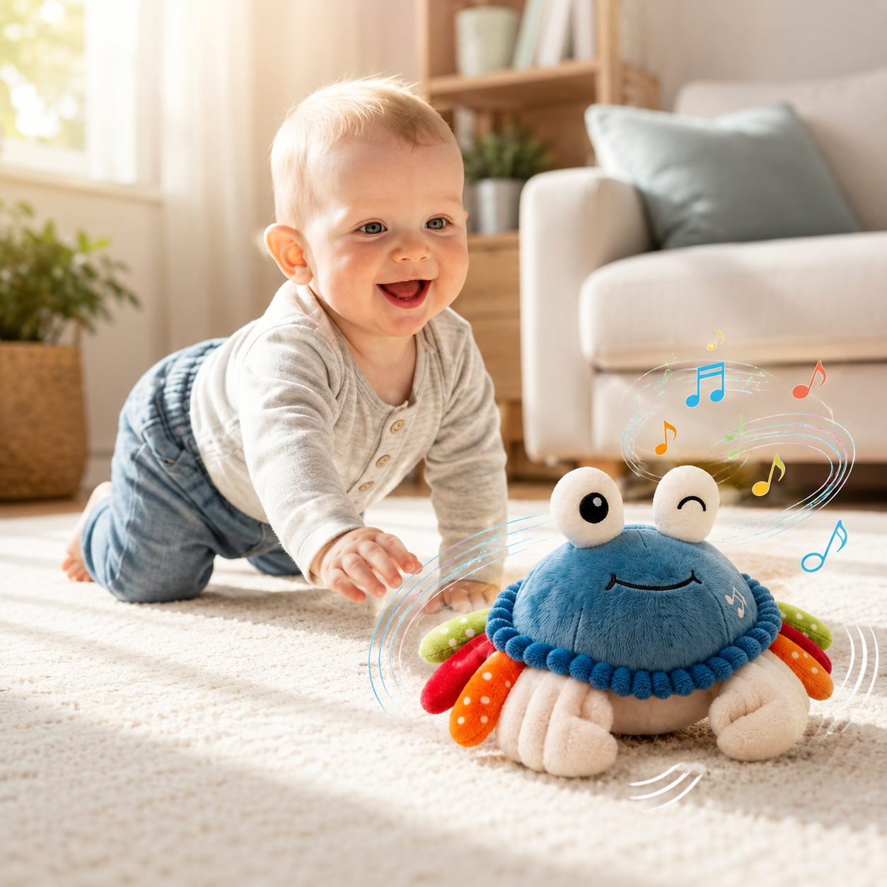 WiggleJiggle™ — Tummy Time Musical Crabby