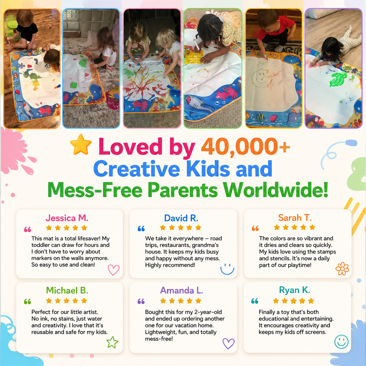 AquaDoodle™ - Actual Mess Free Water Doodle Mat