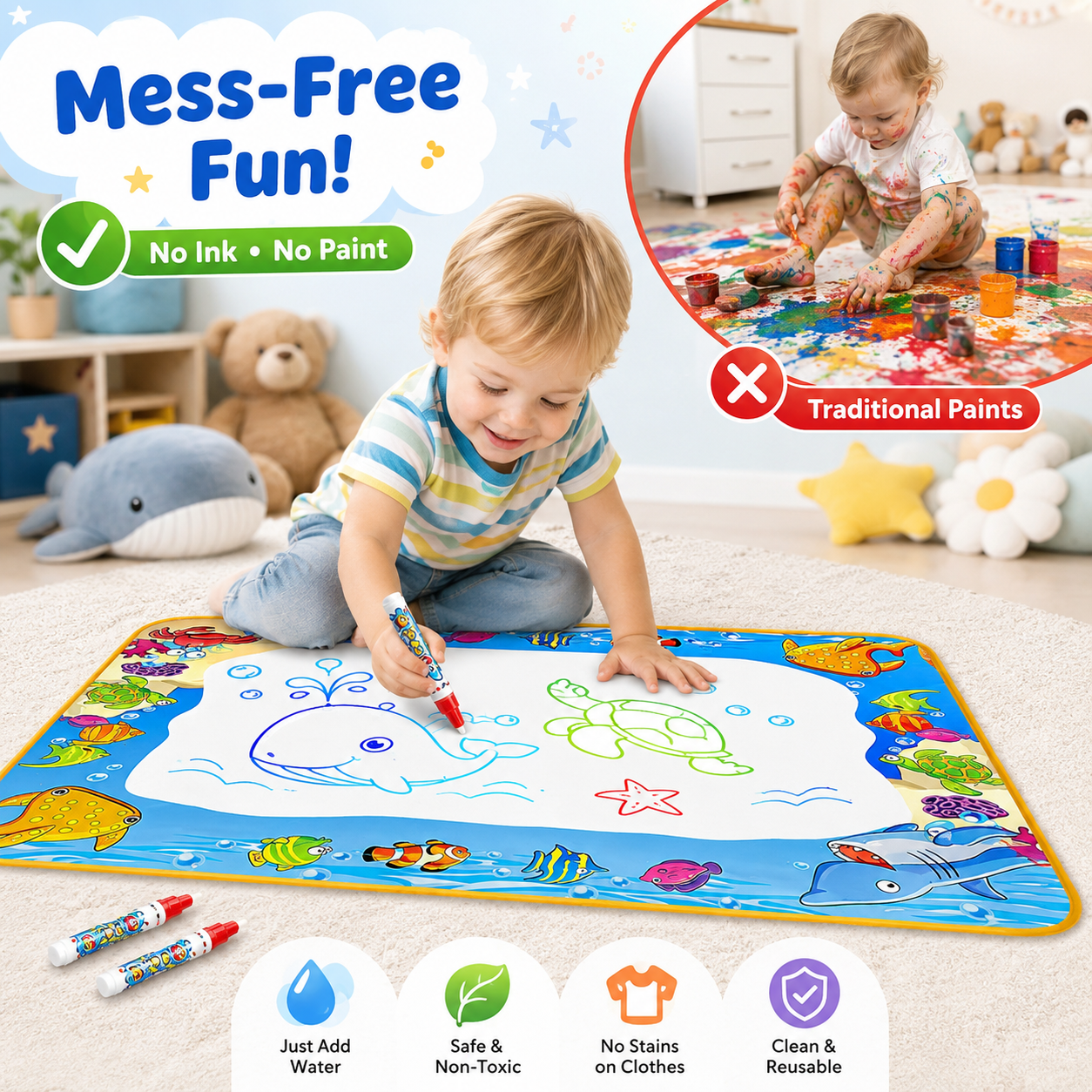 AquaDoodle™ - Actual Mess Free Water Doodle Mat