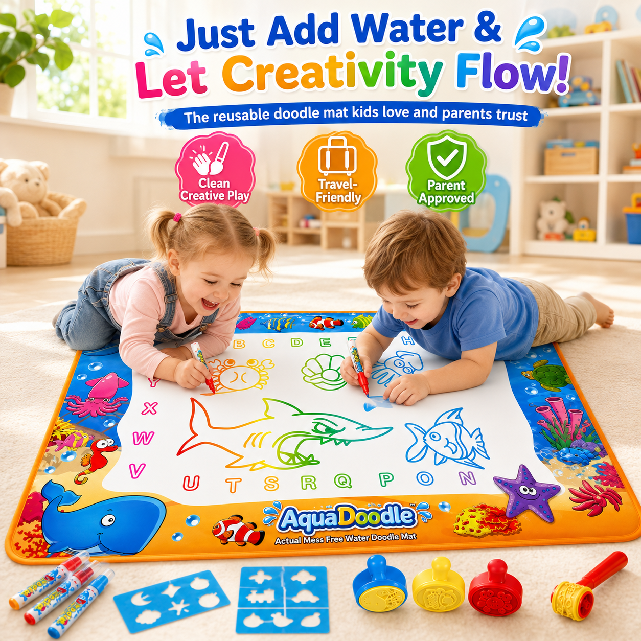 AquaDoodle™ - Actual Mess Free Water Doodle Mat