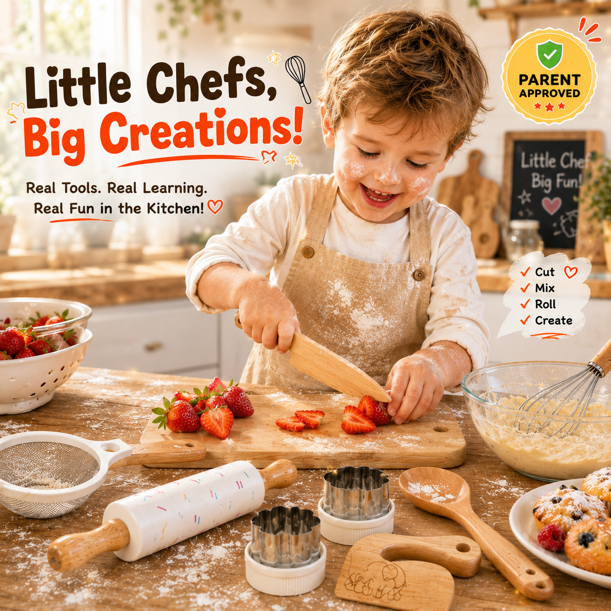 MiniChef™ - Handmade Wooden Kids Cooking Kit