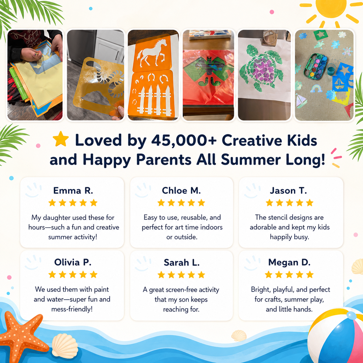 SplashStencil™ - Kids Summer Water Stencils