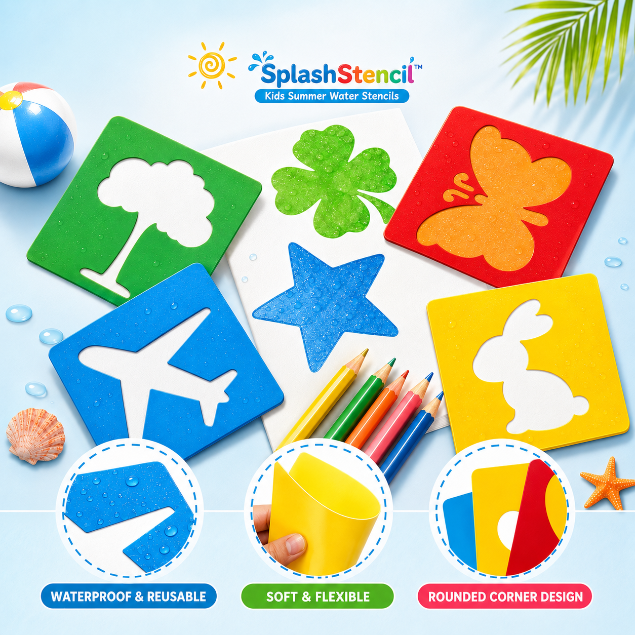 SplashStencil™ - Kids Summer Water Stencils