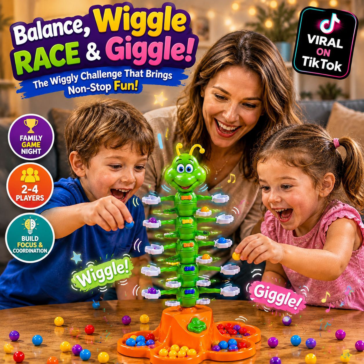 WiggleGiggle™ - Kids Viral Caterpillar Game