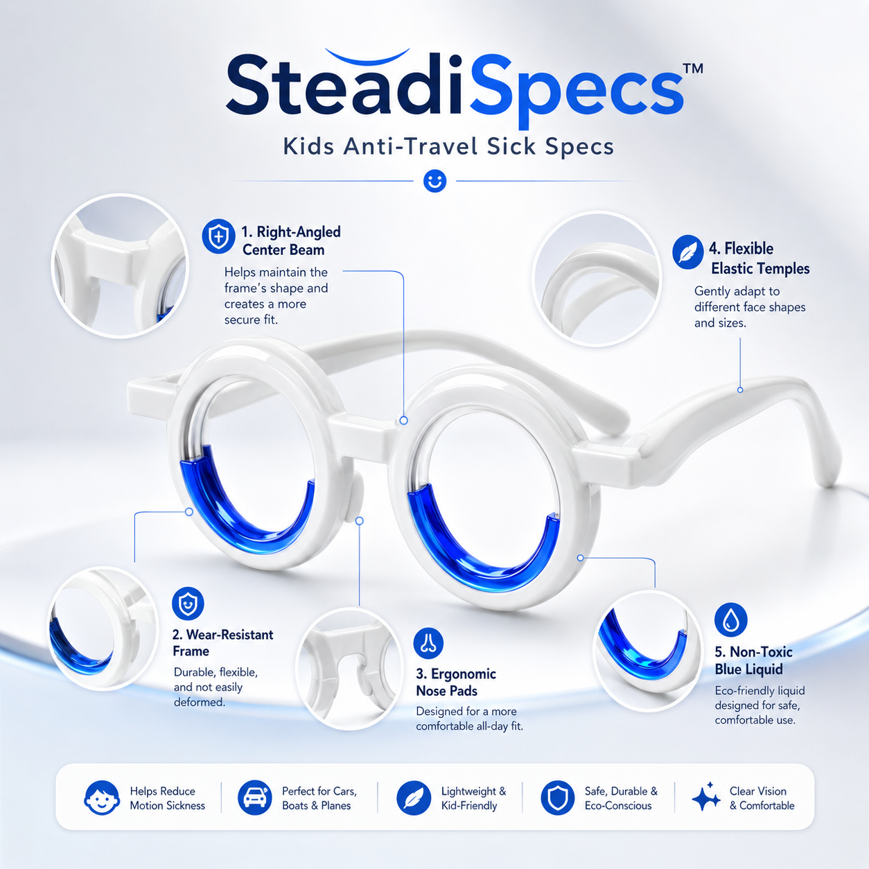 SteadiSpecs™ - Kids Anti Travel Sick Specs