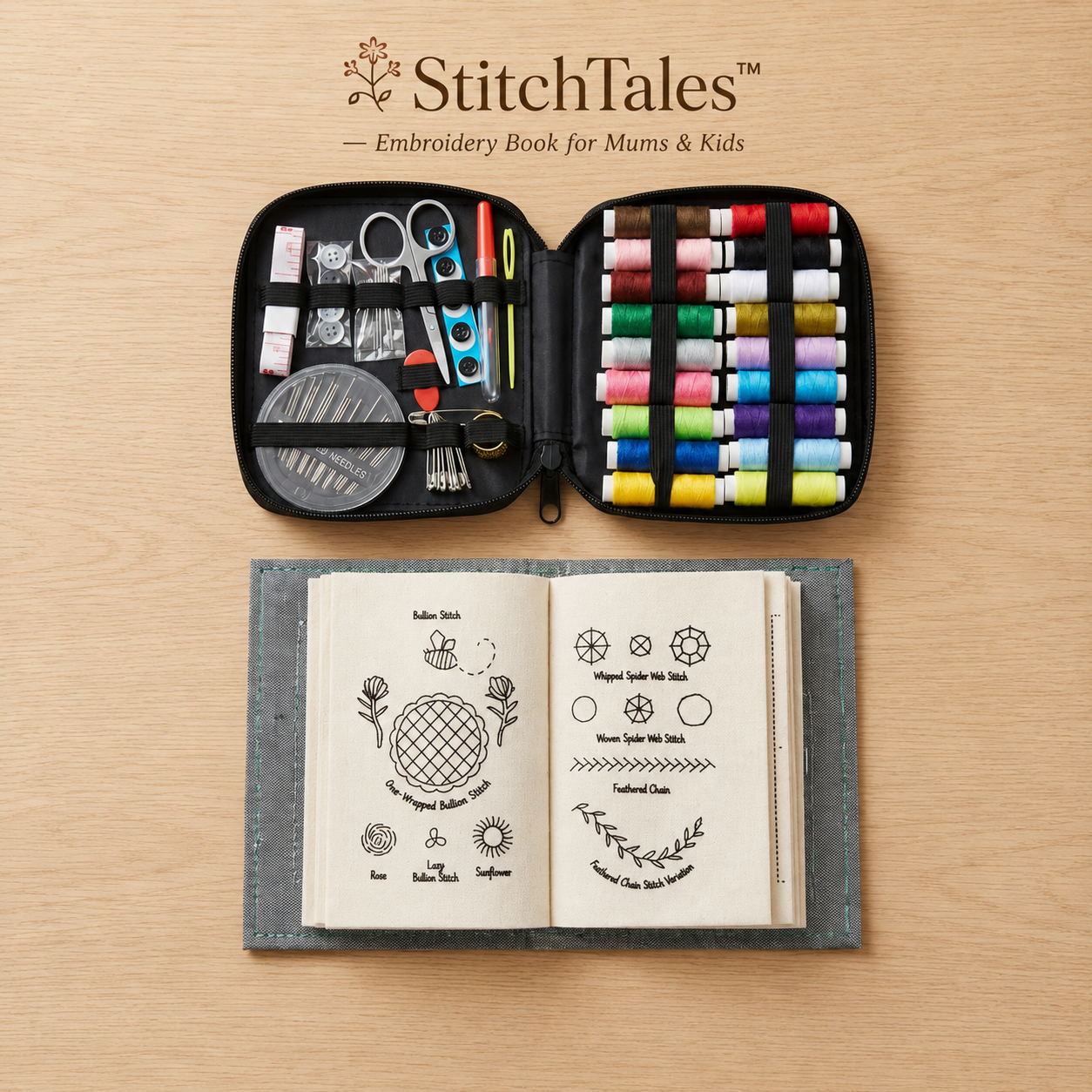 StitchTales™ — Embroidery Book for Mums & Kids
