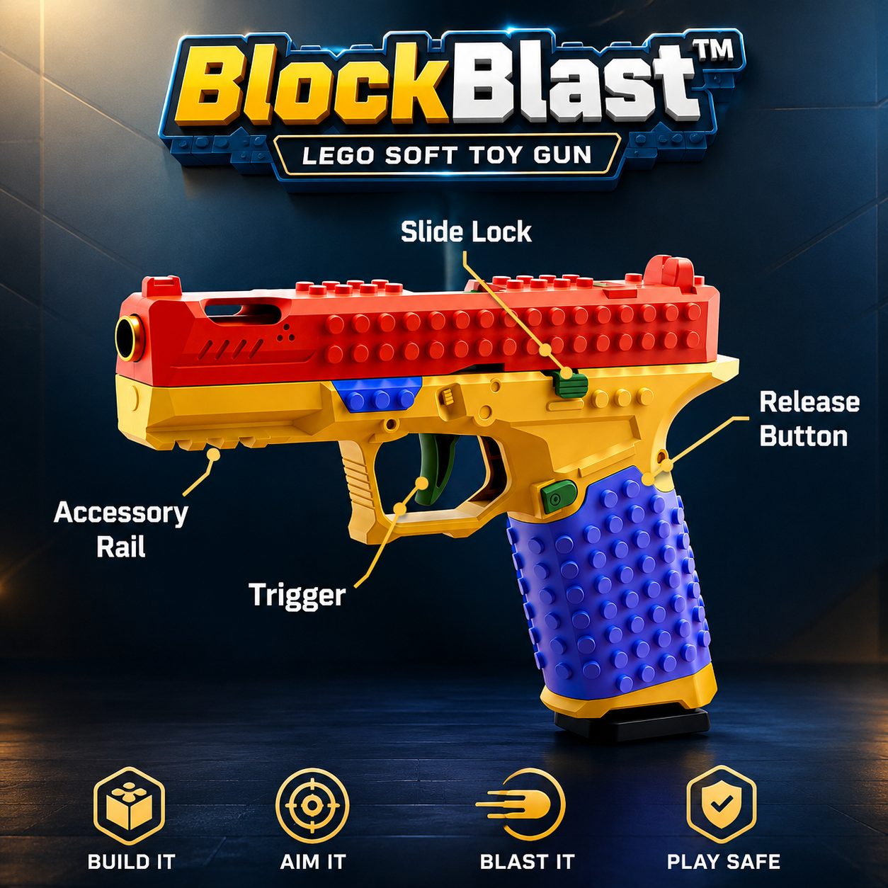 BlockBlast™ - Lego Soft Toy Gun