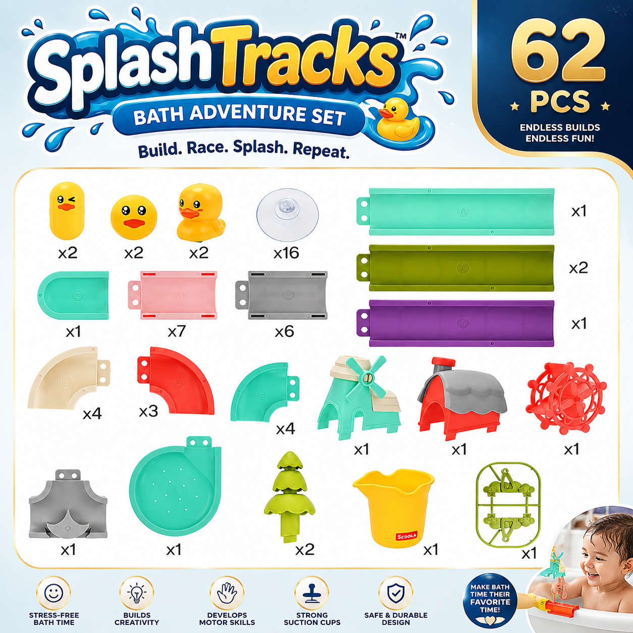 SplashTracks™ - Bath Adventure Set