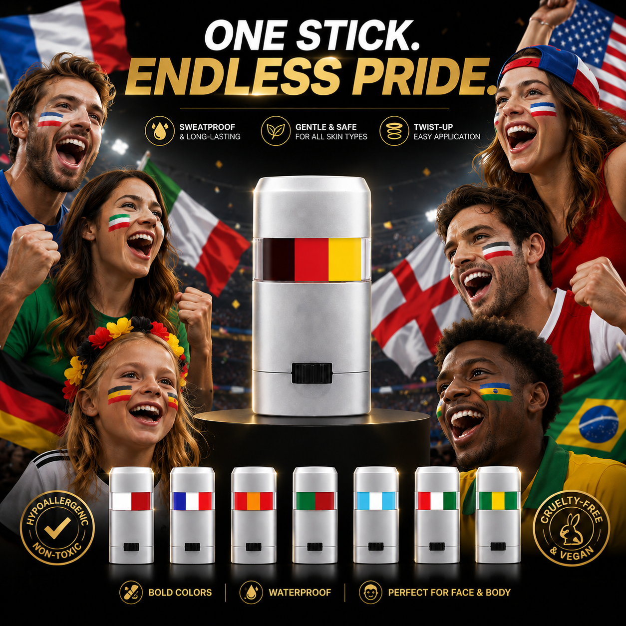 FanStripe™ Face Paint - Flag Face Paint