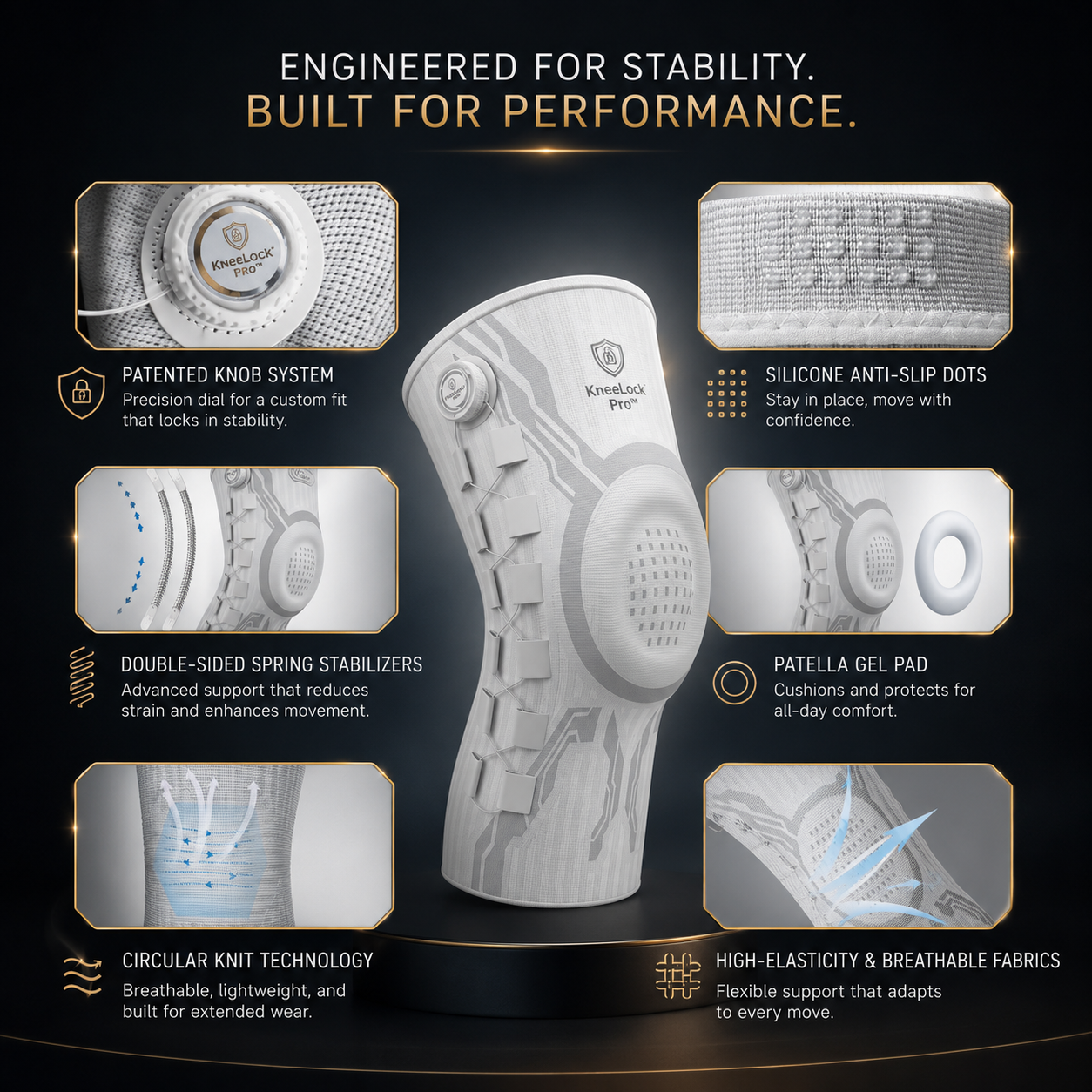 KneeLock Pro™ Adjustable Support Brace