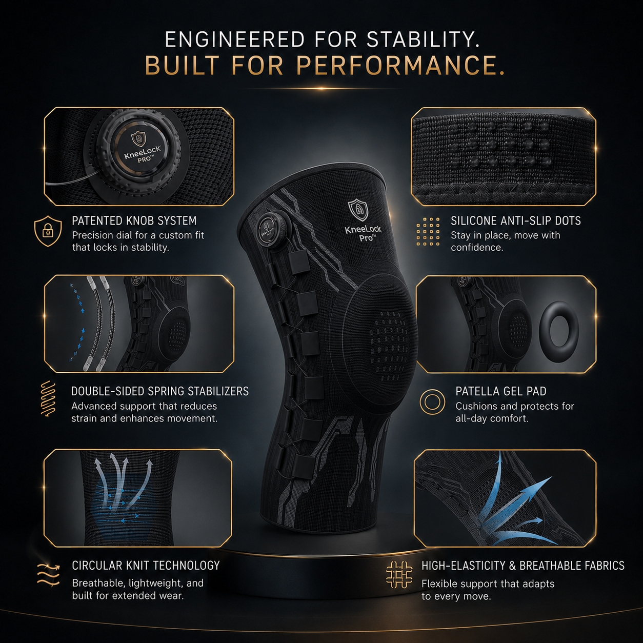 KneeLock Pro™ Adjustable Support Brace