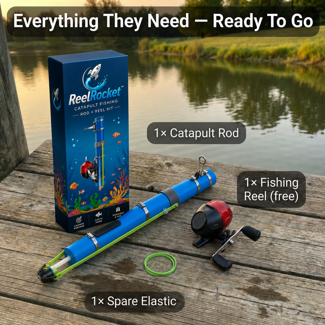 ReelRocket™ - Catapult fishing rod + reel kit