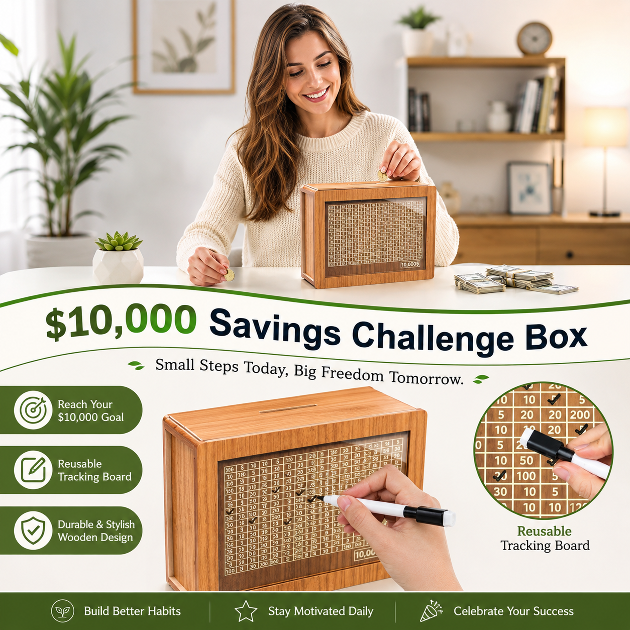 SaveStack™ - Handcrafted Savings Box