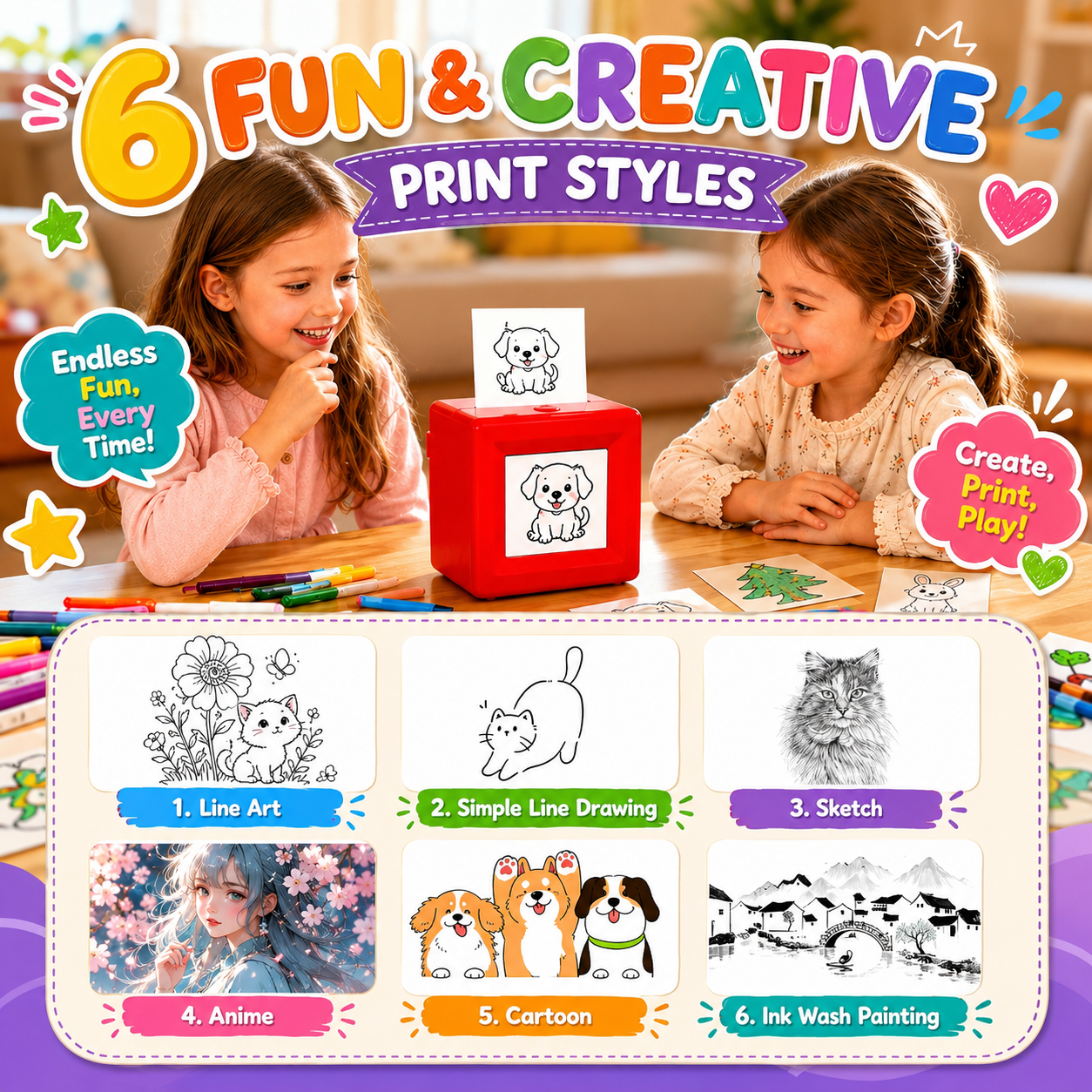 PrintGenie AI™ - Smart Colouring in Stickers