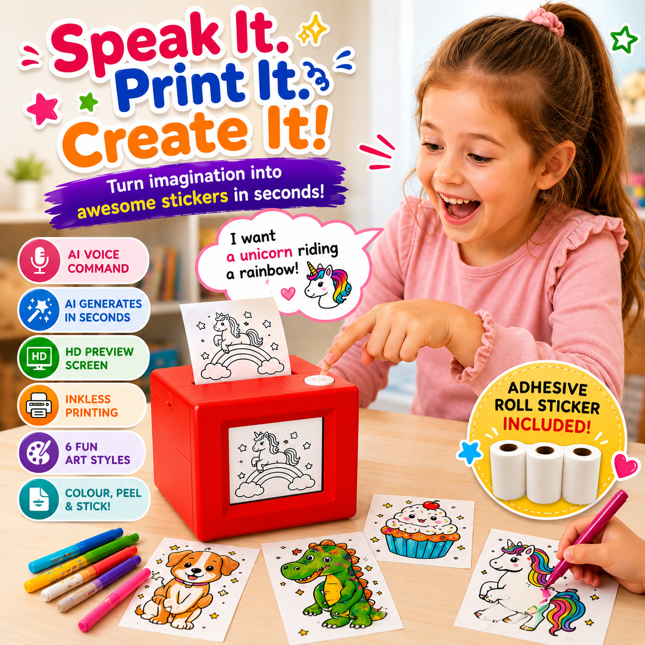 PrintGenie AI™ - Smart Colouring in Stickers