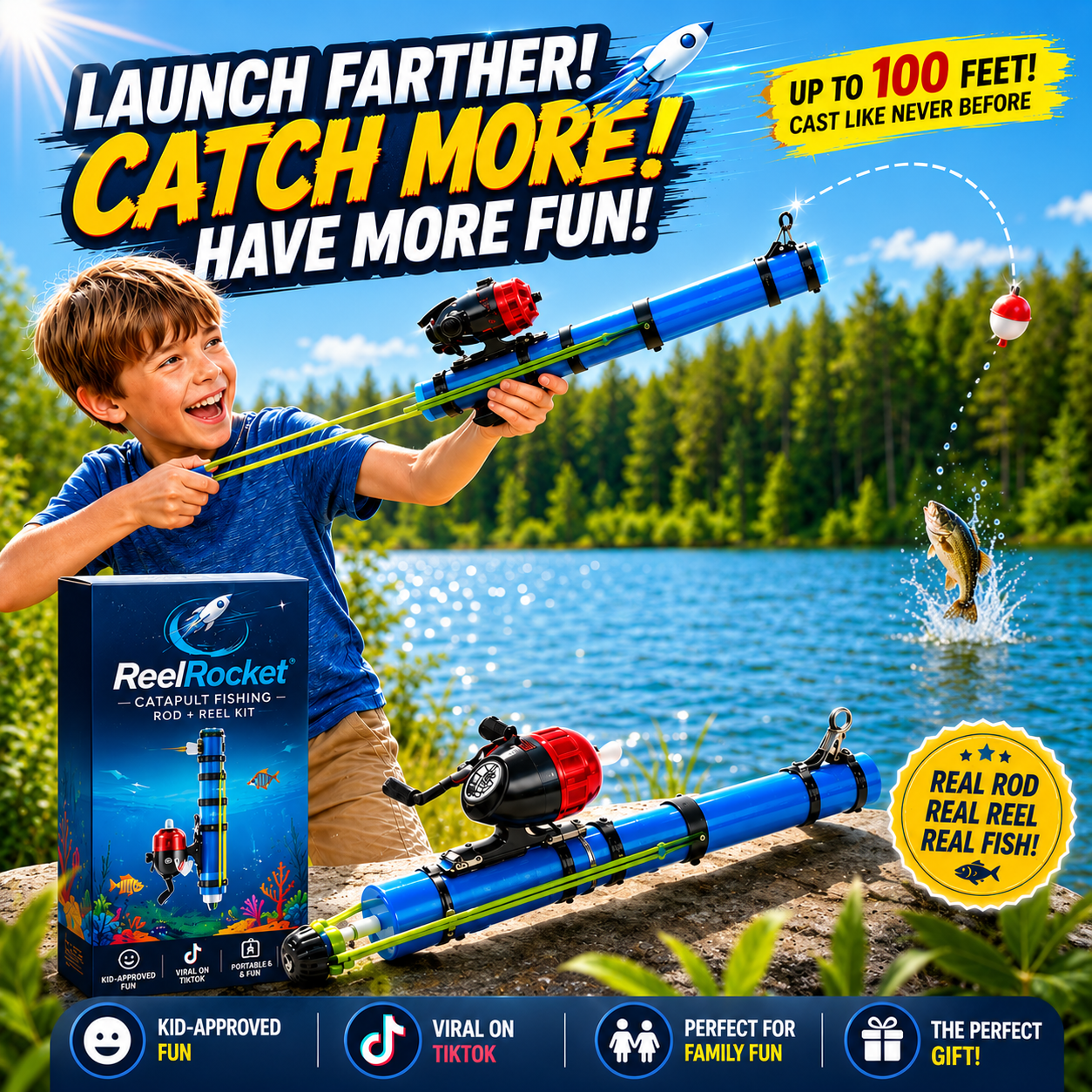 ReelRocket™ - Catapult fishing rod + reel kit