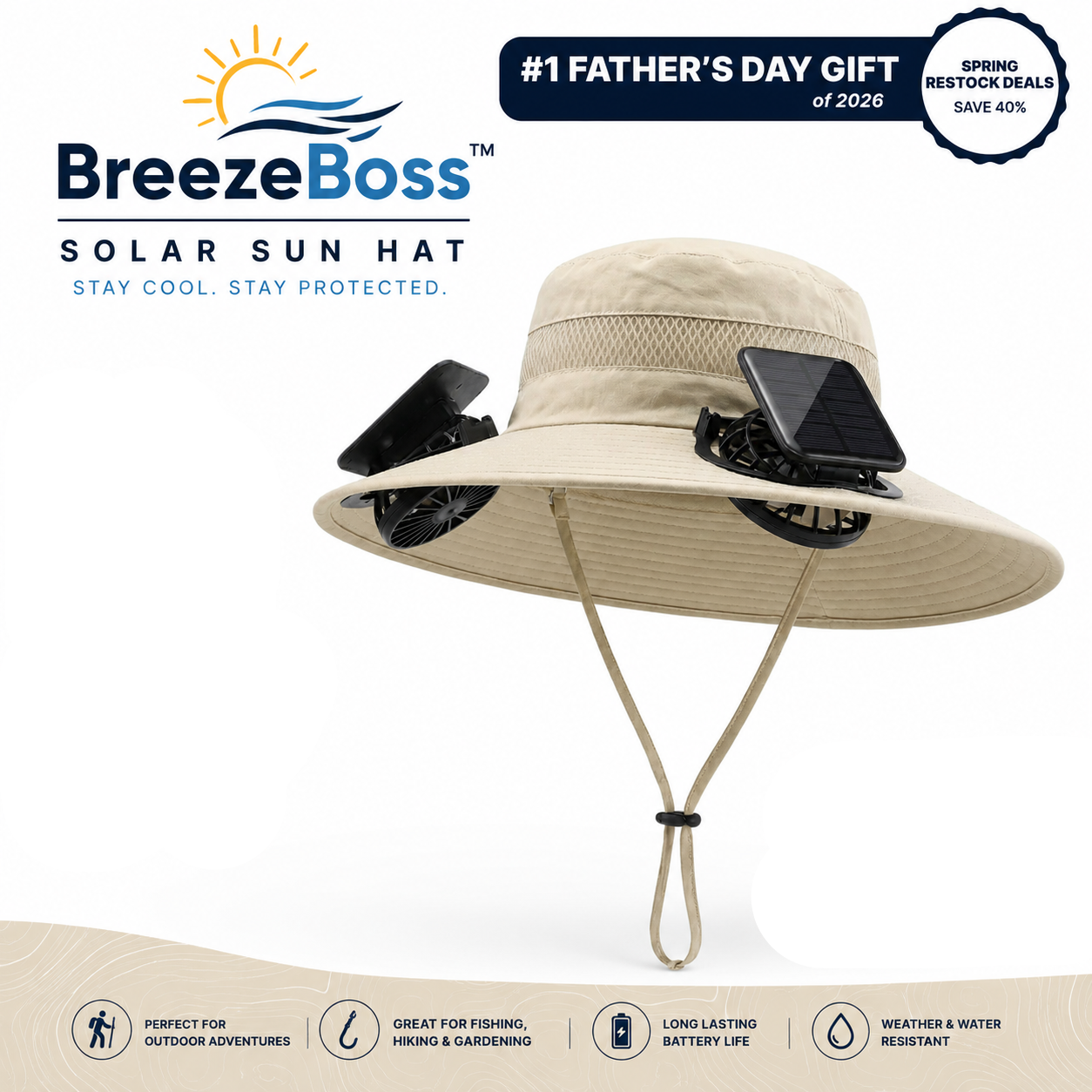 BreezeBoss™ - Solar Sun Hat