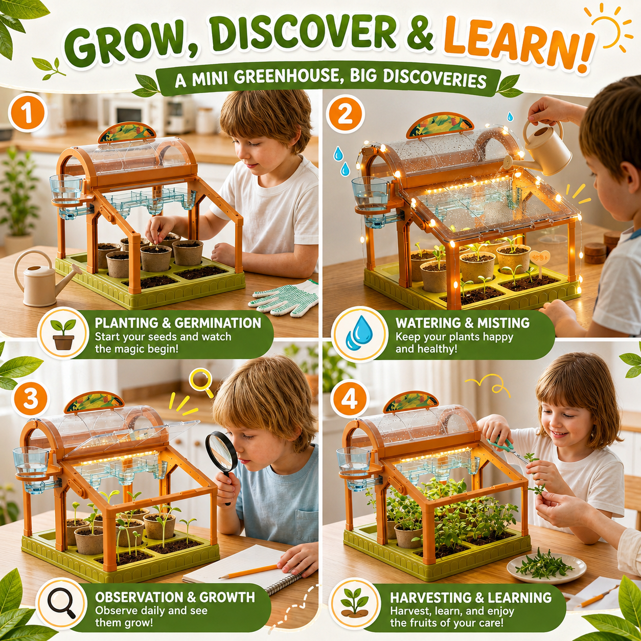 GlowGrow Garden™ - Kids Indoor Plant Kit