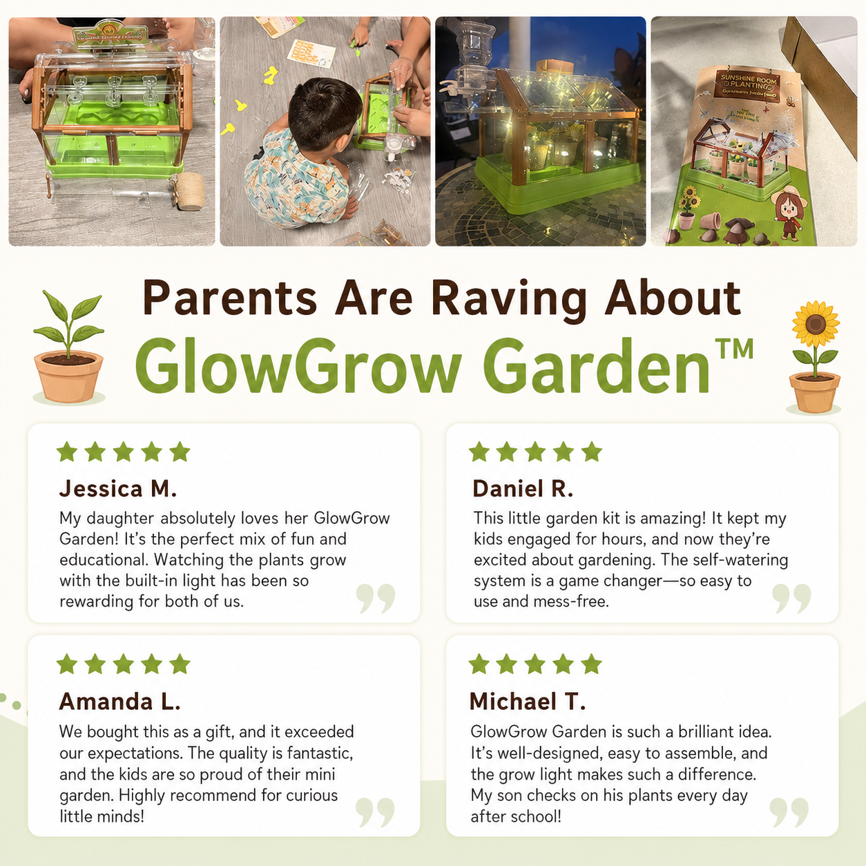 GlowGrow Garden™ - Kids Indoor Plant Kit