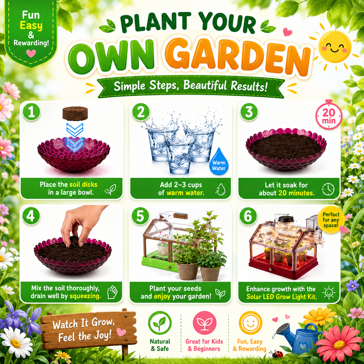 GlowGrow Garden™ - Kids Indoor Plant Kit