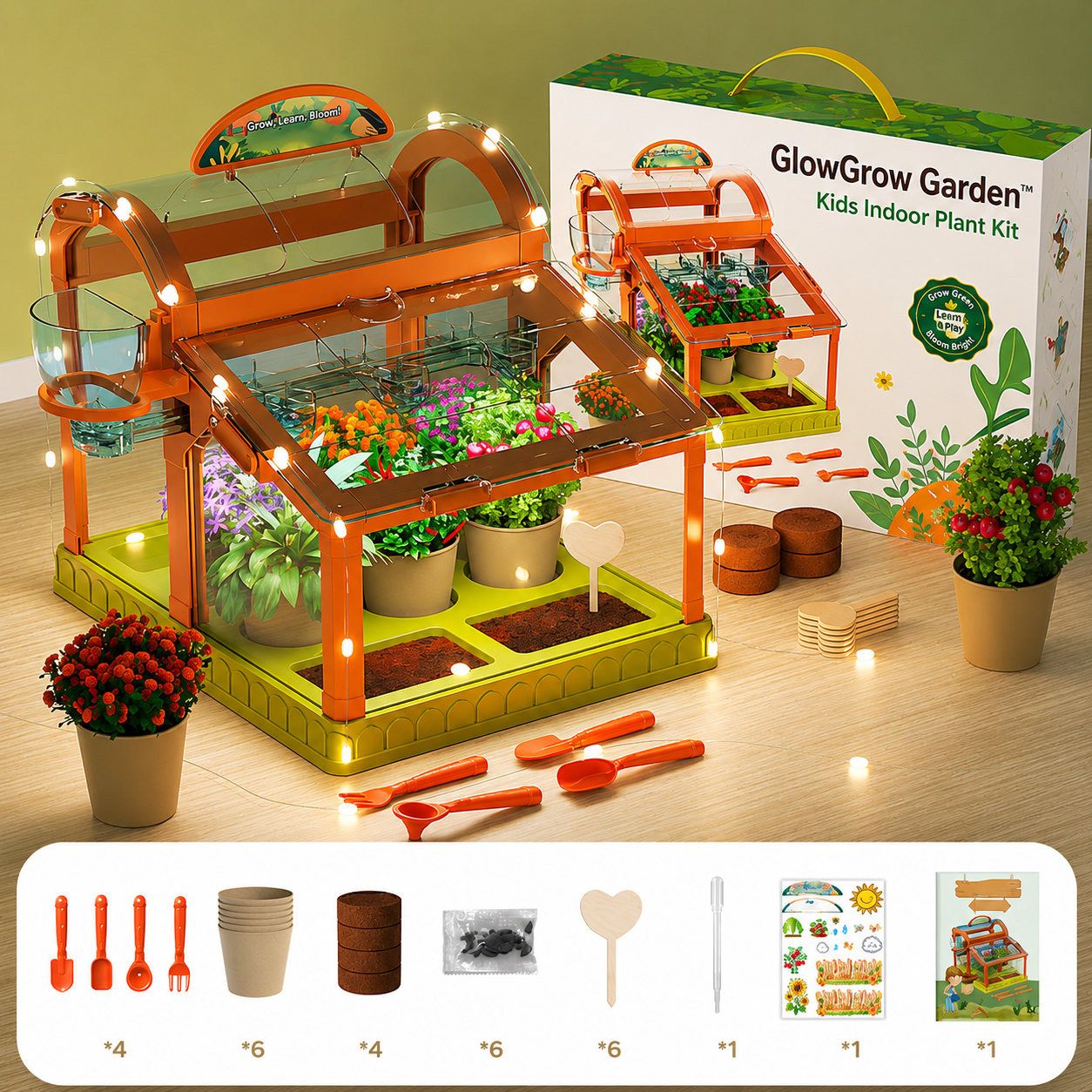 GlowGrow Garden™ - Kids Indoor Plant Kit