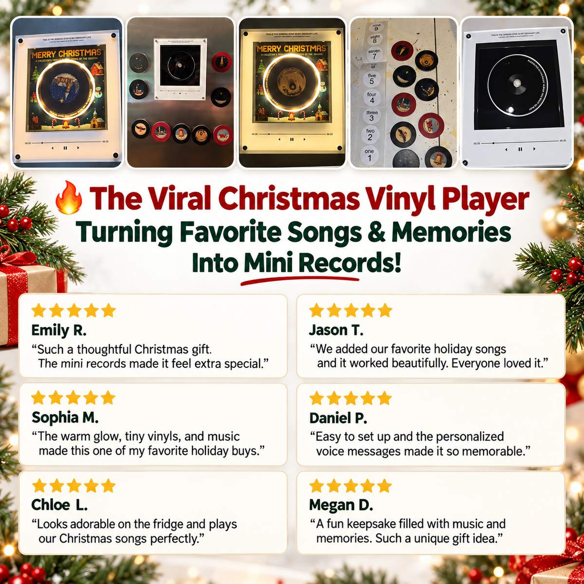 MerrySpin™️ - Christmas Magnetic Vinyl Player Set