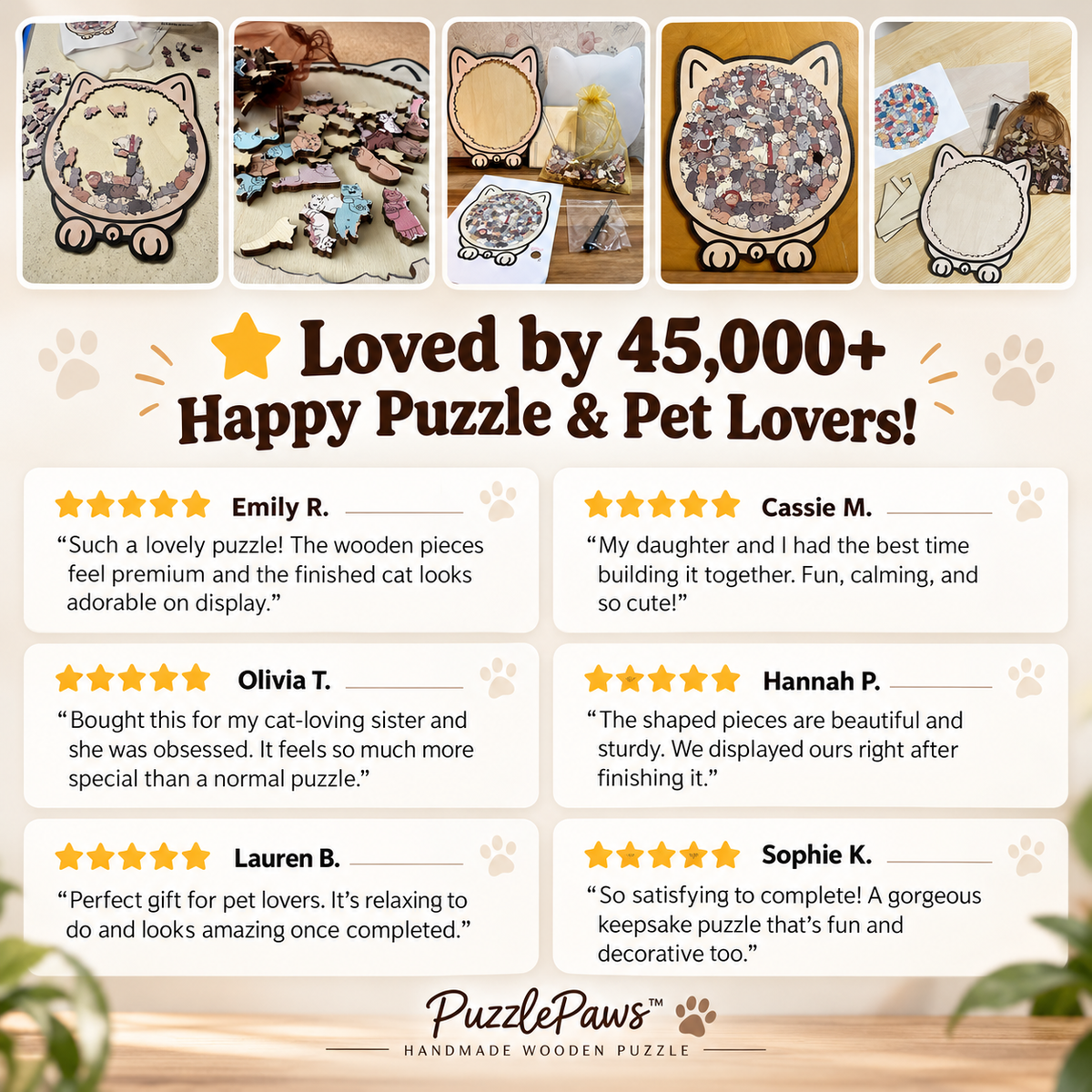 PuzzlePaws™ - Handmade Wooden Puzzle