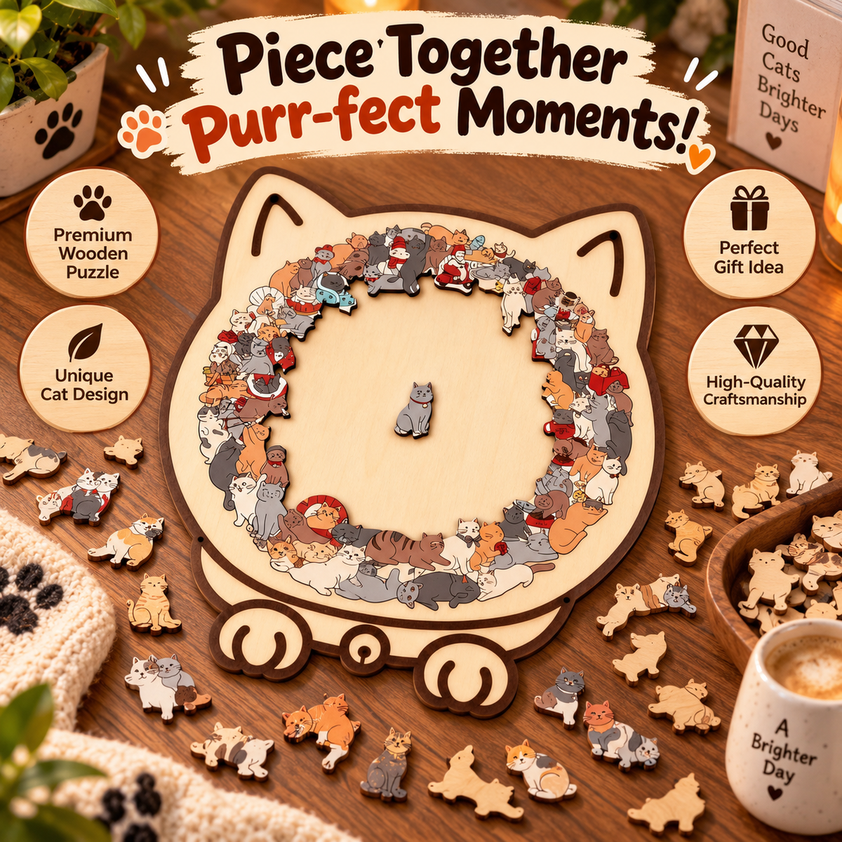 PuzzlePaws™ - Handmade Wooden Puzzle