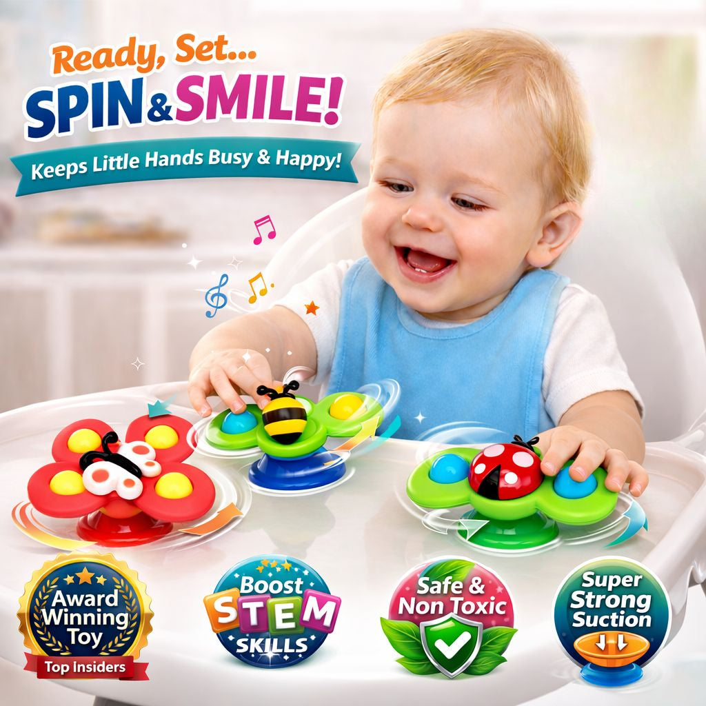 Animal Spinneys™️ - Baby Suction Spinner Set