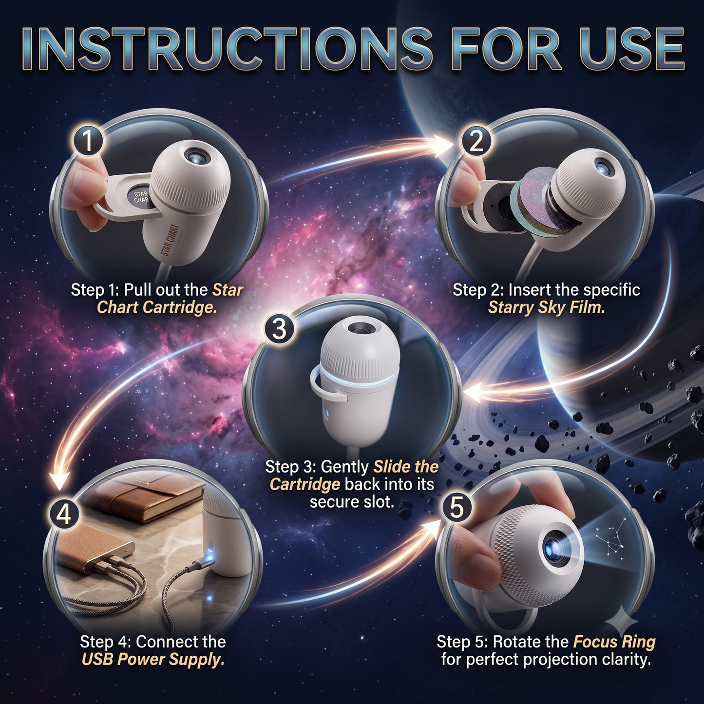 GalaxyGlow™ - Projector Night Light