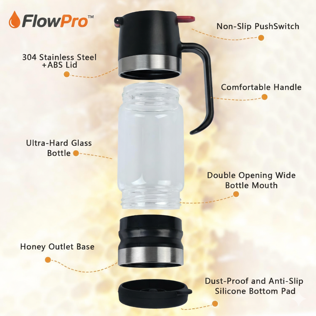 FlowPro™ - No-drip Honey & Syrup Dispenser