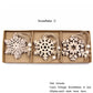 Vintage Wooden Snowflake Ornament Set (12pcs)