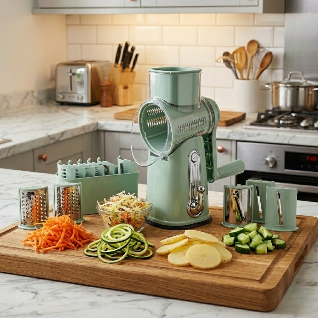 GrateGourmet™️ - 5 in 1 Rotary Cheese Grater